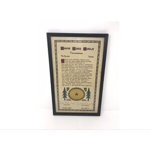 Vtg Camp Fire Girls 1934 Sisterhood‎ RARE Certificate Framed Signed Texas